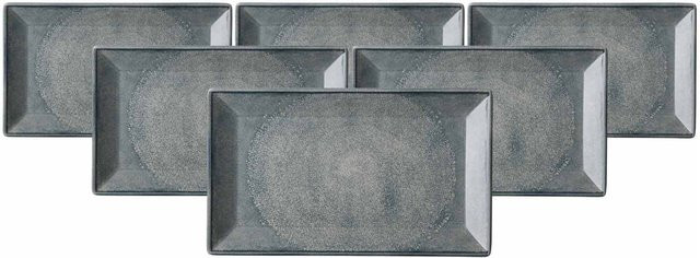 Ritzenhoff & Breker Servierplatten Grana Grau, 6er Set, B/T: 25 x 15 cm - Bild 1