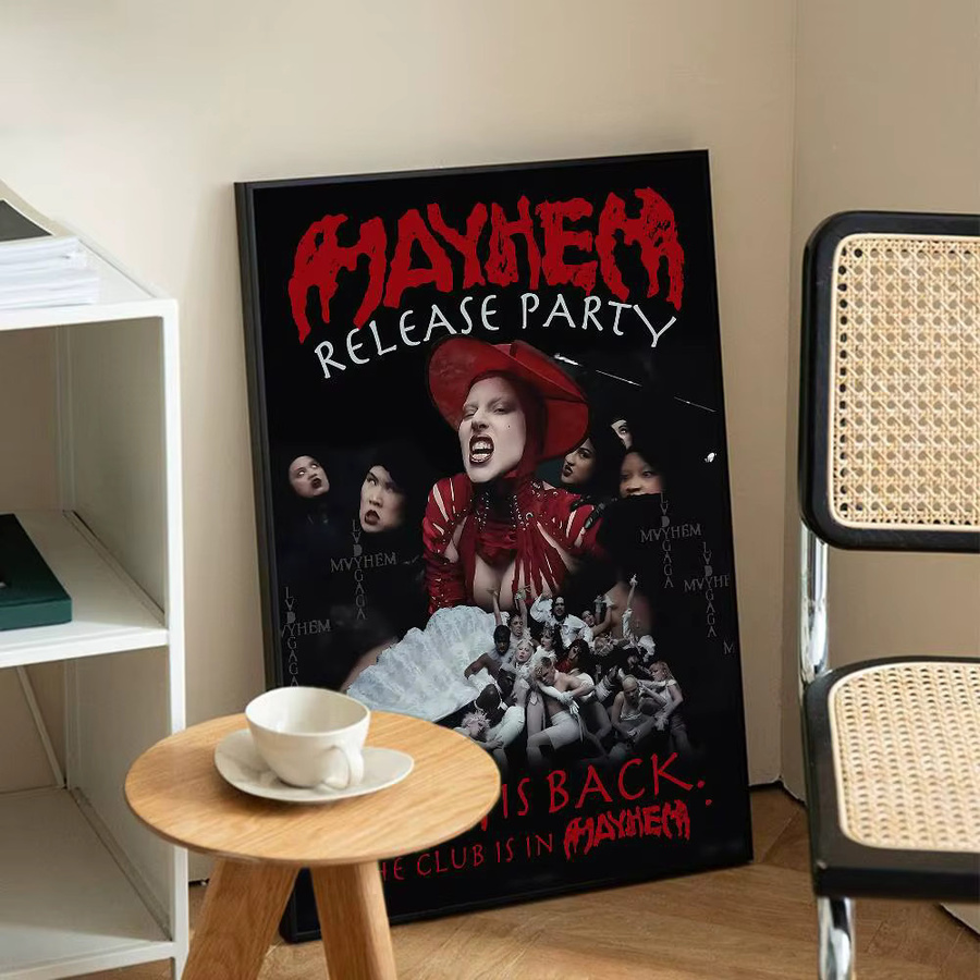 Vintage Wandkunst Lady Gaga Mayhem Poster von Potdemiel als ästhetische Wandmalerei für dein Zuhause oder Café ohne Rahmen - Bild 5