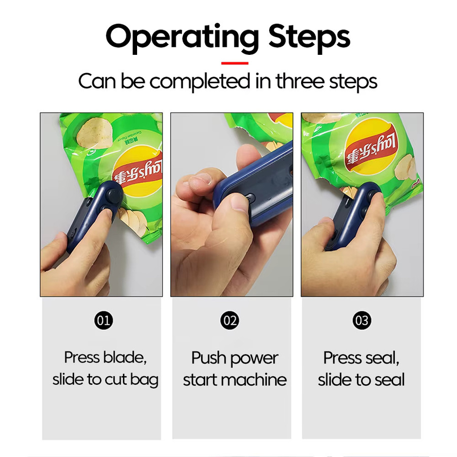 Elough 2-in-1 Elektrische Mini-Wärmebeutel-Versiegelungsmaschine in Weiß zum Versiegeln von Kunststoffbeuteln - Bild 4