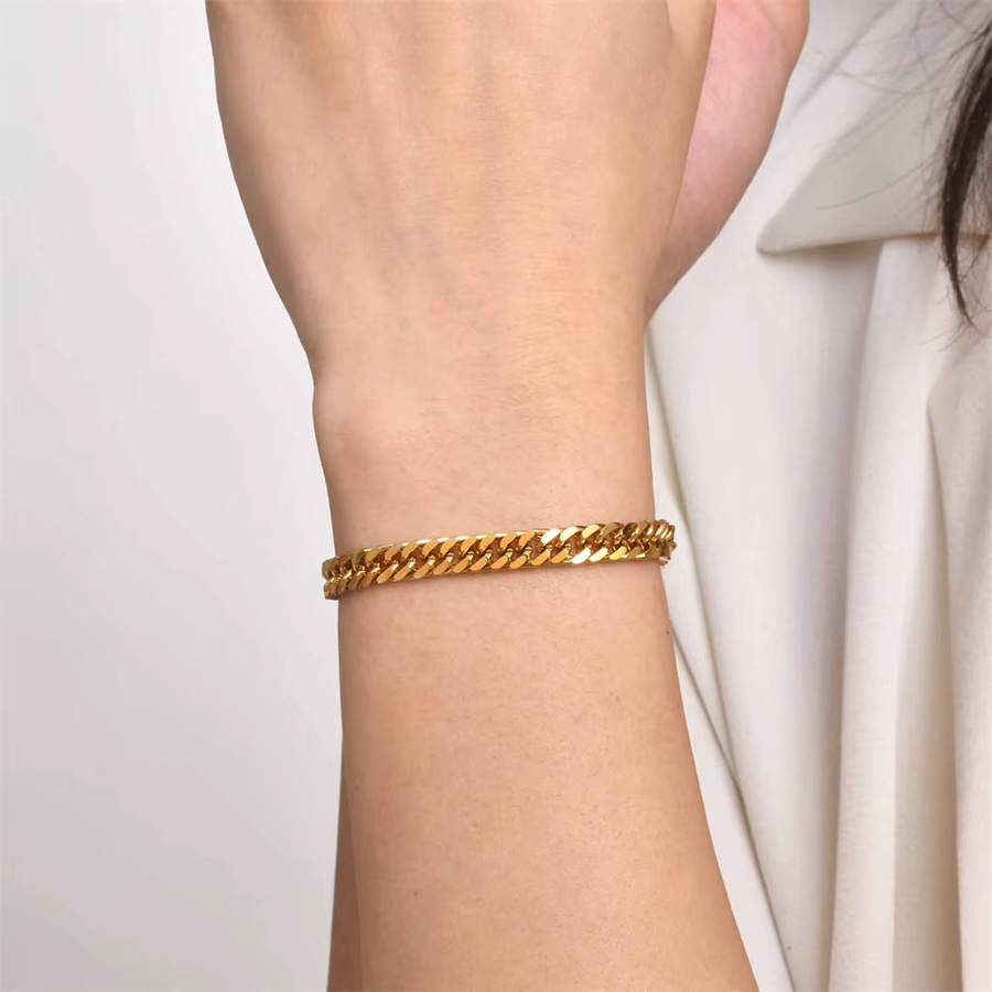 Kette Armband, Edelstahl, Gold, Unisex, 6,5 mm - Bild 2