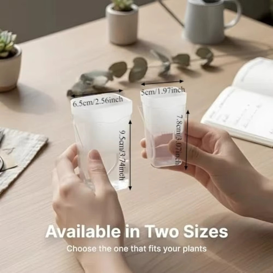YOCITY 15er Set selbstbewässernde Pflanzentöpfe aus transparentem Kunststoff für die Pflanzenvermehrung, B/T/H: 8,0 x 5,0 x 8,0 cm - Bild 4