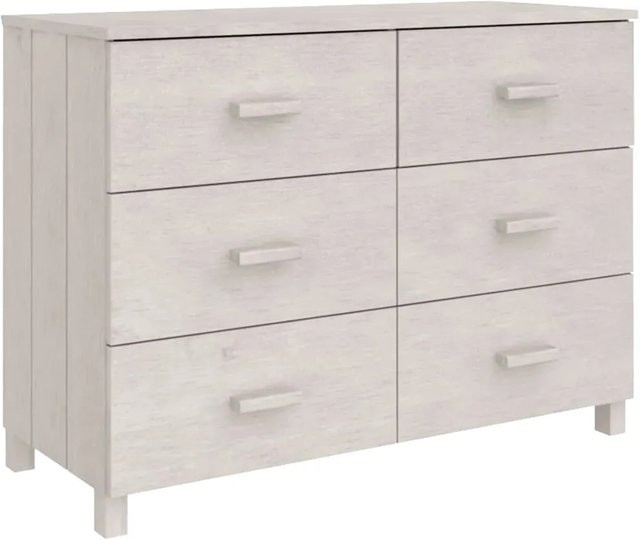 vidaXL Sideboard HAMAR aus Massivholz Kiefer in Weiß, B/T/H: 113 x 40 x 80 cm - Bild 1