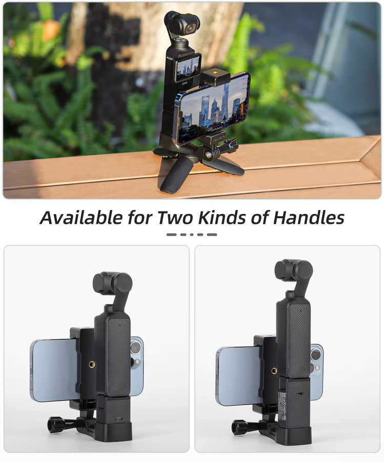 DJI Vorderer Telefonhalter-Clip und Handheld-Aufnahme-Erweiterungsadapter für Osmo Pocket 3 und Pocket 4 in Schwarz - Bild 6