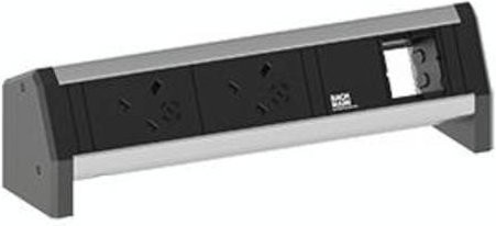 Bachmann Steckdosenleiste 902.1017 ohne Schalter in Schwarz aus Aluminium mit Schutzkontakt - Bild 1