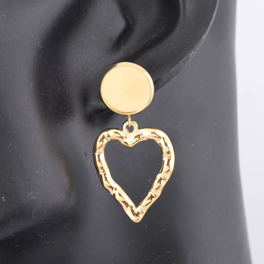 onwear Ohrstecker mit Herz-Charms, Edelstahl vergoldet, 12 mm - Bild 2
