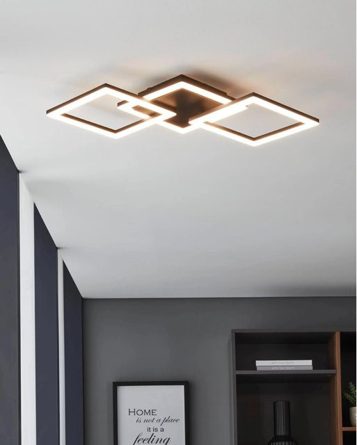 Eglo LED-Deckenleuchte Paranday-Z in Schwarz-Weiß, dimmbar mit Fernbedienung und Eglo Connect, Durchmesser: 65 cm - Bild 1