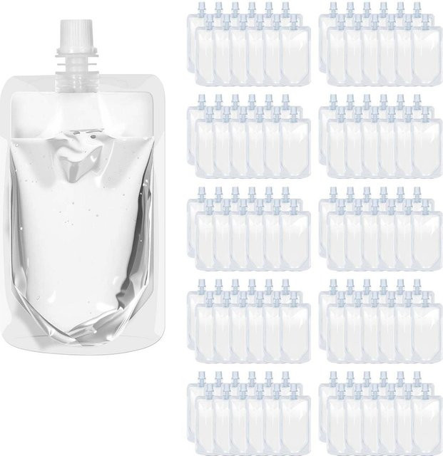 10 Stück wiederverwendbare Ausgießbeutel aus Kunststoff mit Schraubverschluss, transparent - Bild 1