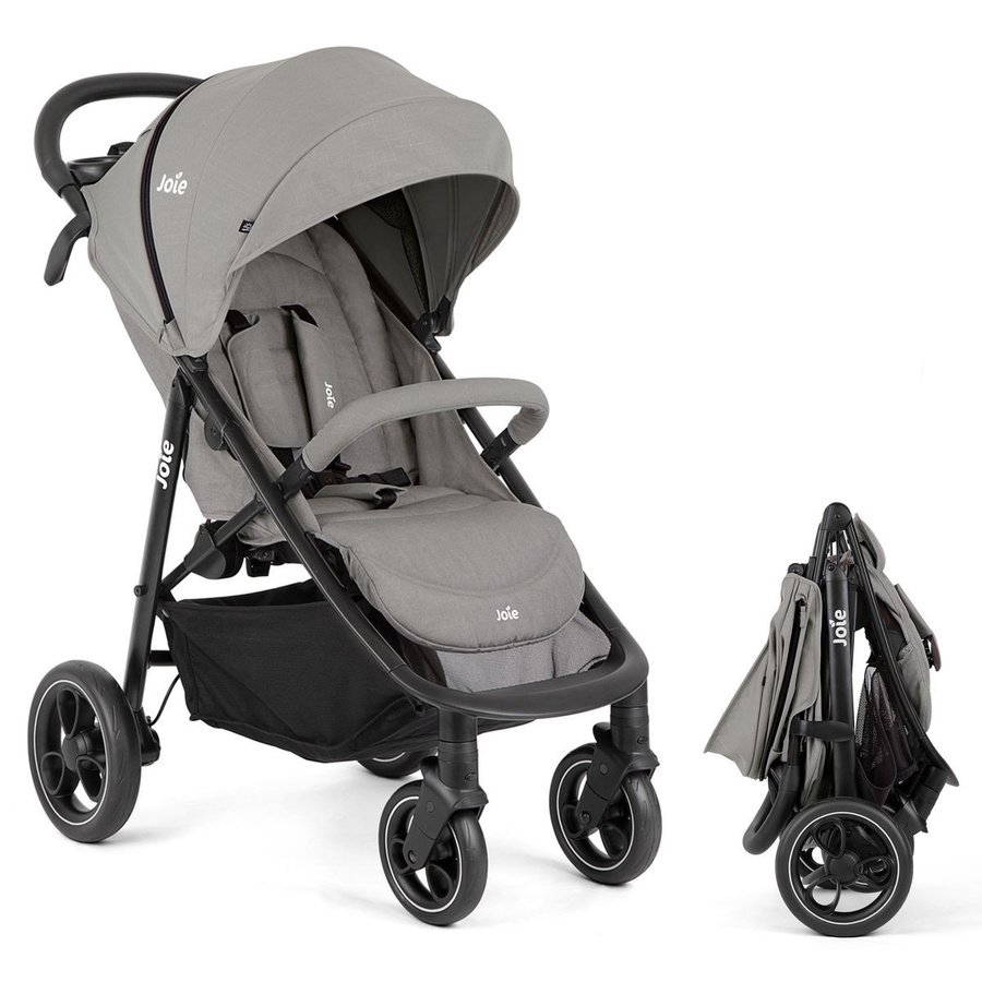 Joie Litetrax Buggy und Sportwagen mit Regenschutz und Ablagefach in Pebble Grey, belastbar bis 22 kg - Bild 1