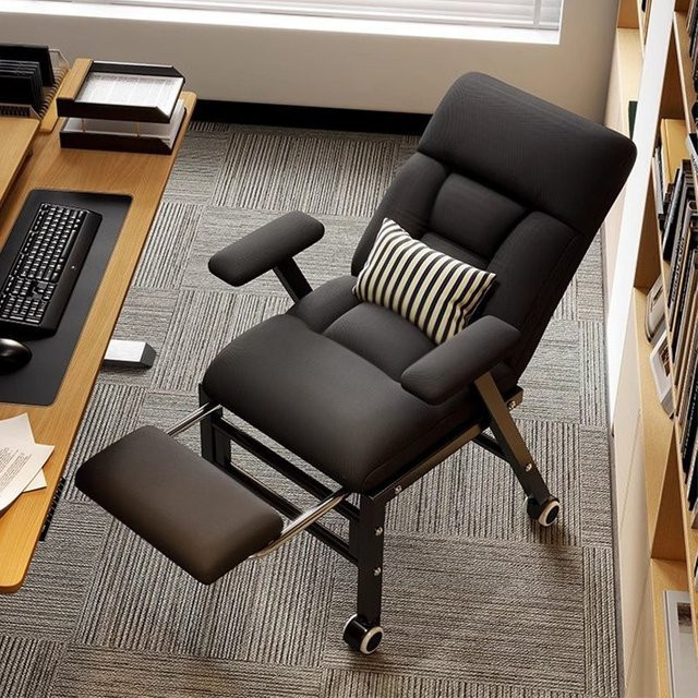 XIUWO Ergonomischer Bürostuhl in Schwarz mit Stoffbezug und Armlehnen für dein Home-Office - Bild 1