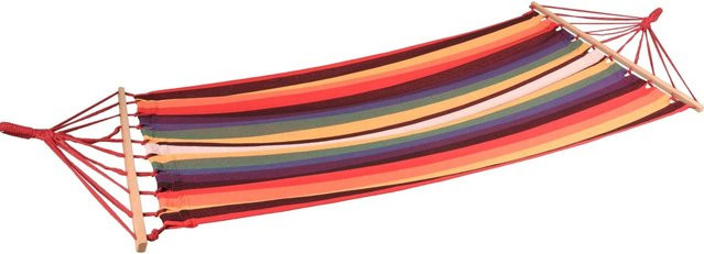 DELUKE Hängematte TRIER Rot aus Polyester-Baumwoll-Mix mit Pappelholz-Spreader-Bar - Bild 1