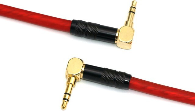 BOHCHONG HiFi AUX-Kabel 3,5mm Klinke auf 90 Grad TRS Buchse vergoldet für Gitarre und Kopfhörer - Bild 1