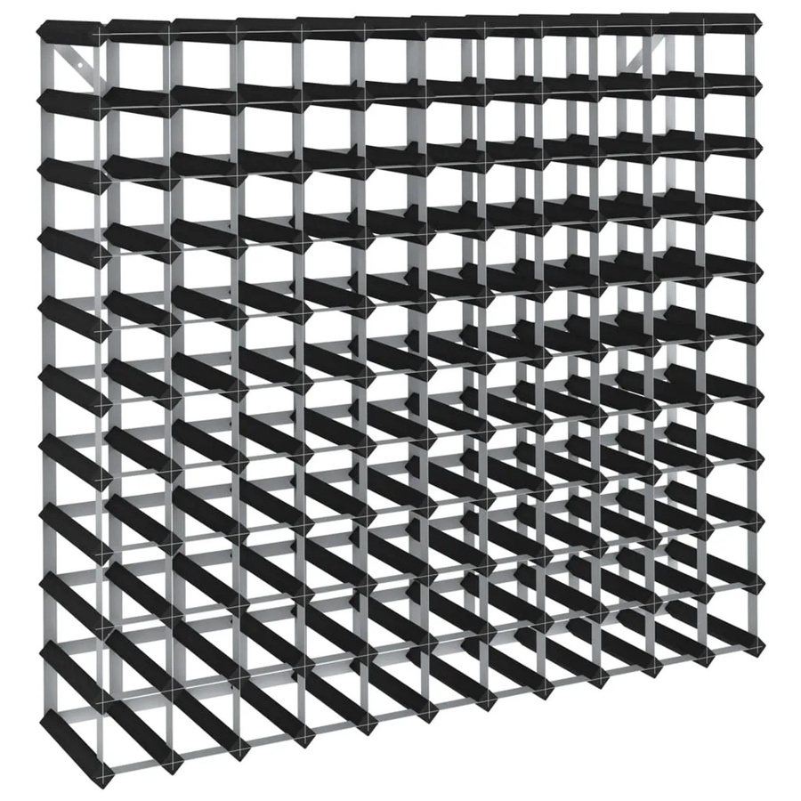 vidaXL Weinregal aus massivem Kiefernholz in Schwarz für 120 Flaschen, B/T/H: 100,5 x 22,5 x 110 cm - Bild 2