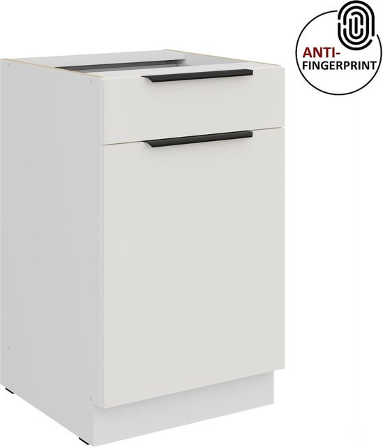 Küchenunterschrank ARIA in Weiss ultra matt mit Anti Fingerprint Effekt, Breite: 50 cm - Bild 1