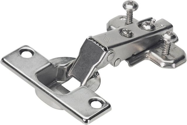 Hettich SlideOn Topfscharnier zum Aufschrauben, verdeckter Topf, Vollüberdeckung, Nickel beschichtet, Silber - Bild 1