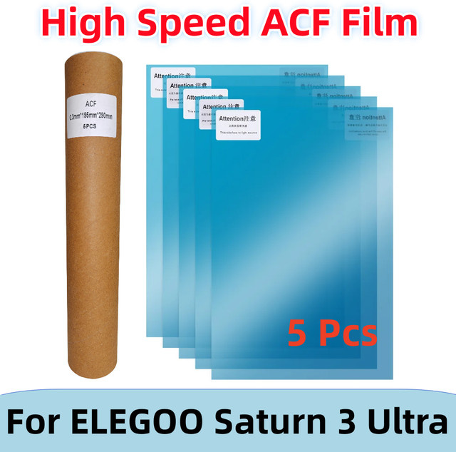 5er Set VOLFAN ACF Release Filme für Saturn 3 Ultra und Saturn 4 Ultra 12K, 10 Zoll, 290 x 195 mm, 0,3 mm Dicke für UV Harz 3D Drucker LCD SLA - Bild 1