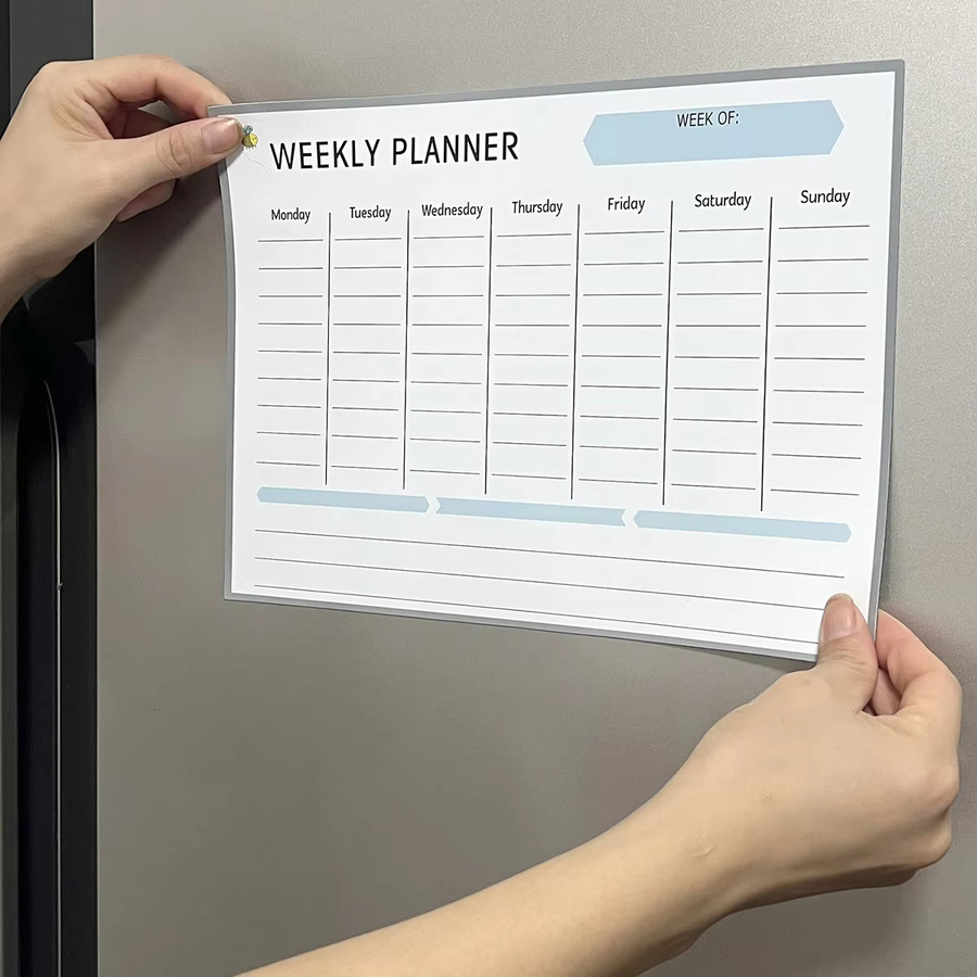 Magnetischer Wochenplaner Kühlschrankmagnet Memoboard in Schwarz und Weiß mit abwischbarer Oberfläche inklusive Whiteboard-Marker und Radierer - Bild 2