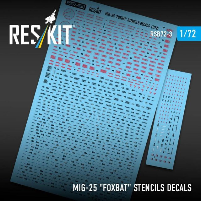 ResKit Models MiG-25 Foxbat Stencils Decals - Bild 1