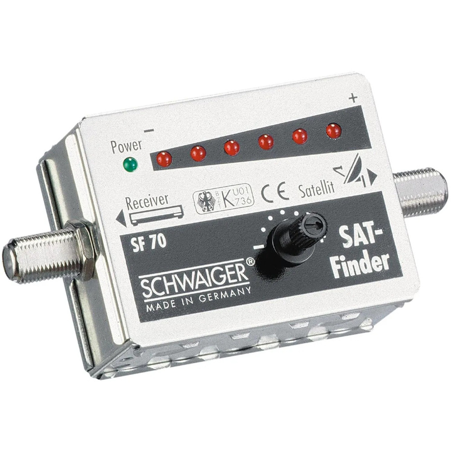 Schwaiger SAT Finder mit 6 LEDs und Ton in Silber und Grün - Bild 1
