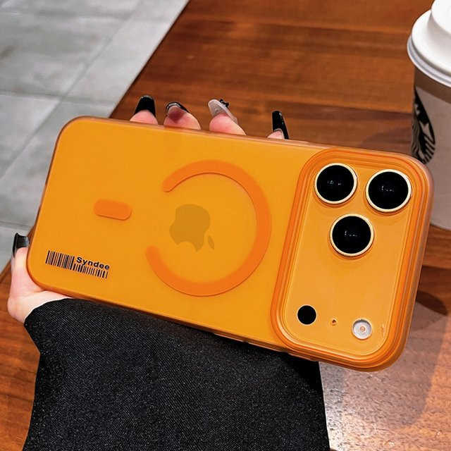 Matte PC-Hülle mit MagSafe für iPhone 17 Pro Max, 17 Air, 16, 15, 14, 13 Pro Max Plus von lolozzx in Orange - Bild 1