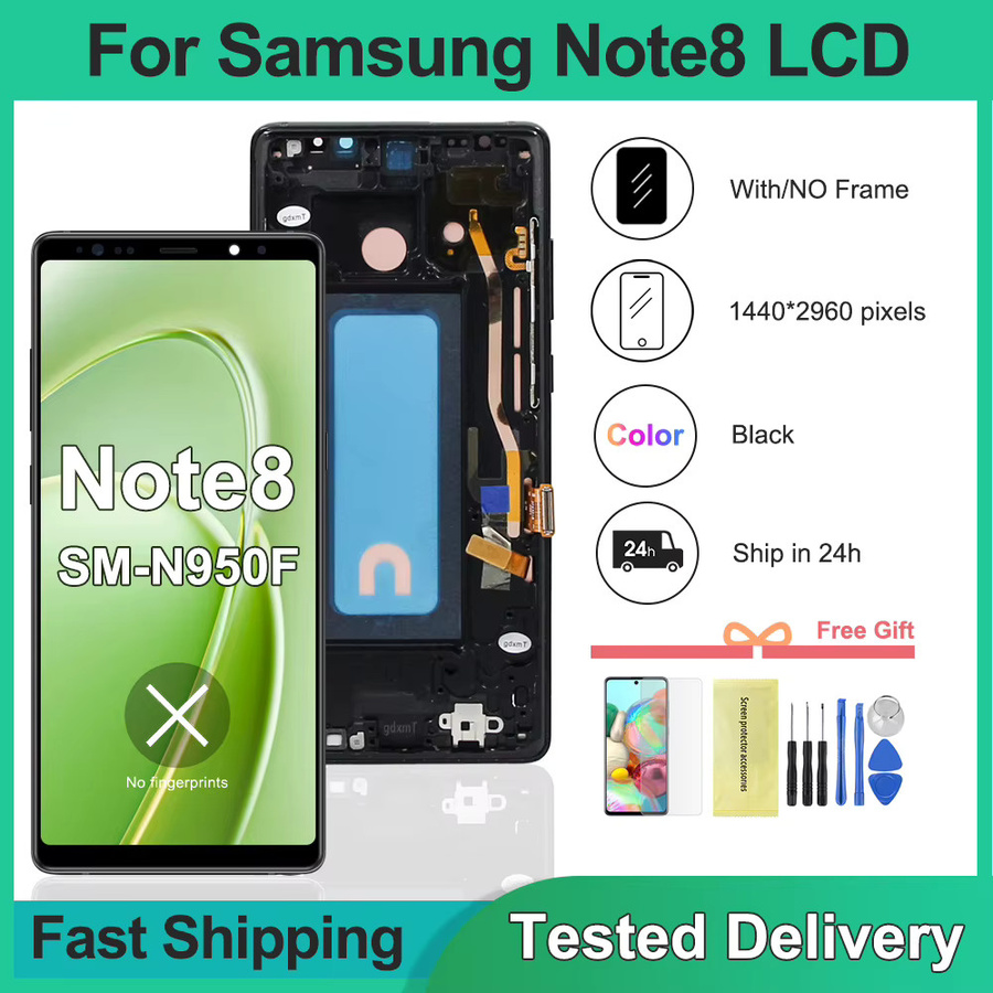 Samsung Note 8 LCD-Bildschirm mit Rahmen und Digitizer-Baugruppe als Touchscreen-Ersatz für N950F N950U N950W N950FD in Schwarz oder Violett - Bild 3