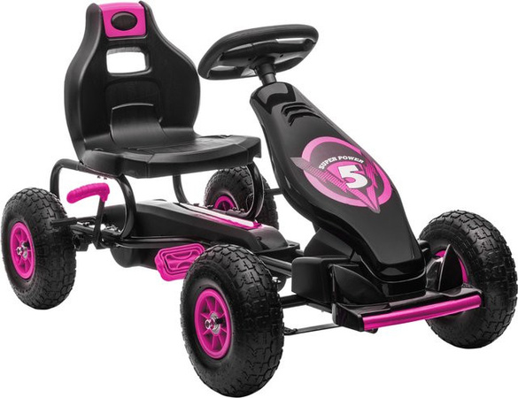 HOMCOM Gokart, Kinderfahrzeug, Rosa / Pink, ab 5 Jahre