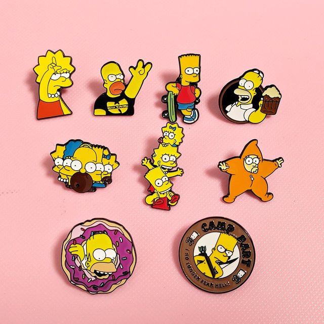MINISO Anstecknadeln Simpsons-Familie, Emaille, Unisex - Bild 1