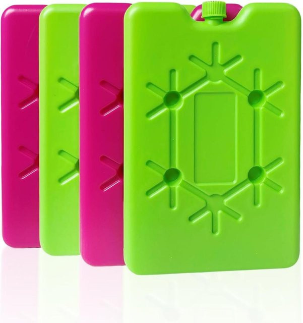 4er-Pack Gotrays Kühlakkus Wiederverwendbar, Rosa und Grün, 200 ml pro Akku - Bild 1