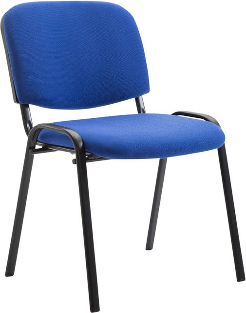 TPFLiving Besucherstuhl Keen mit Stoffbezug in Blau und schwarzem Gestell - Bild 1