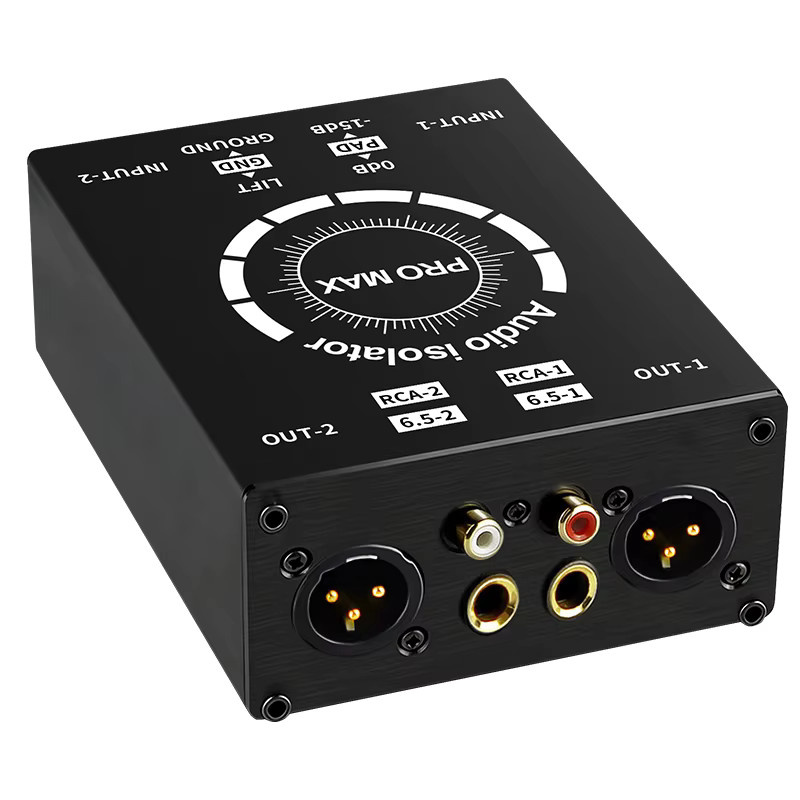 TITAK Erdungs-Loop-Noise-Isolator-Box in Schwarz mit XLR, RCA, TS und TRS Anschlüssen als Mehrzweck-Hum-Eliminator für dein Audio-System - Bild 7