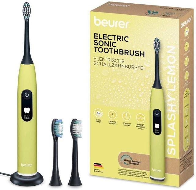Beurer SC 50 Green Planet Splashy Lemon Elektrische Schallzahnbürste in Gelb und Grün - Bild 1