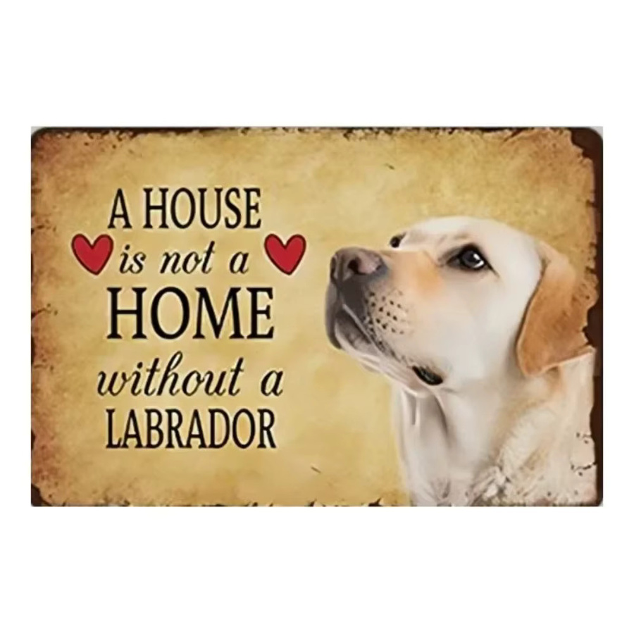 Vintage Hunde Metallblechschild von CIFBUY als Wandkunst-Dekoration für Zuhause und Café, B/H: 20 x 20 cm - Bild 2