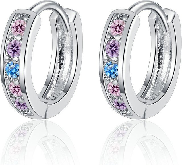 Ohrringe 925 Silber, bunte Edelsteine, Damen - Bild 1