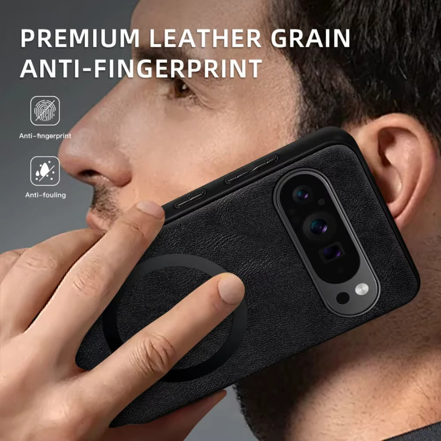 Google Retro Rindsleder Handyhülle für Google Pixel 10, 9 Pro XL, 8, 7 A Pro in Schwarz oder Braun mit stoßfestem TPU-Rahmen und kabellosem Laden - Bild 3