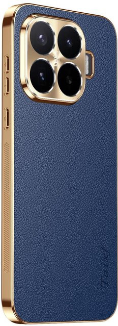 Xiaomi 17T und 17T Pro Luxus-Leder Hülle in Blau mit Litschi-Nubuk-Struktur und Stoßschutz - Bild 1