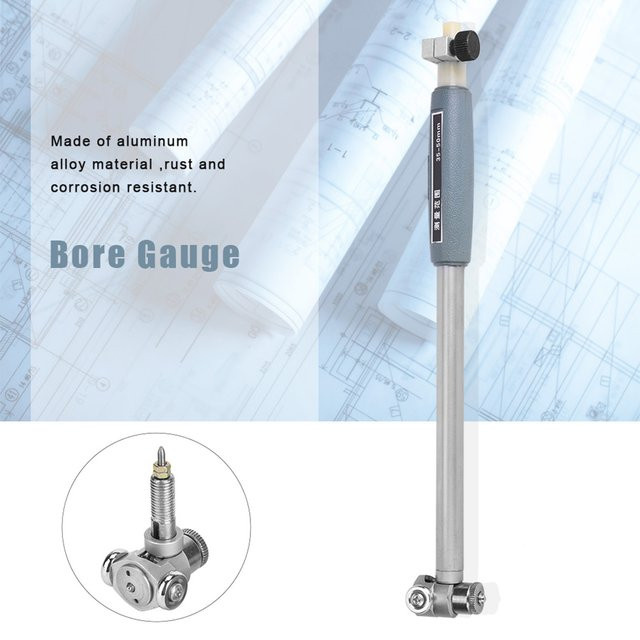 Qiilu Bohrungsanzeige mit Spitzen-Set aus Aluminiumlegierung, Messgerät für Innendurchmesser 35 bis 50 mm, Silber/Weiß - Bild 1