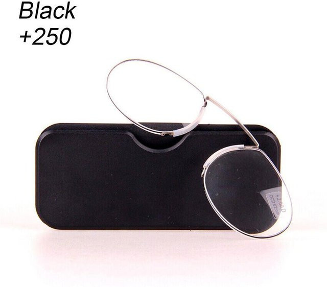 Yihujiu Lesebrille, randlos, rund, Kunststoff, Unisex, black - Bild 1