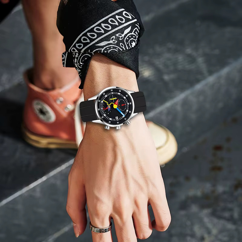 STARPERISH Armbanduhr Quarz, Mondphasenanzeige, Edelstahl, Silikon, Herren - Bild 2