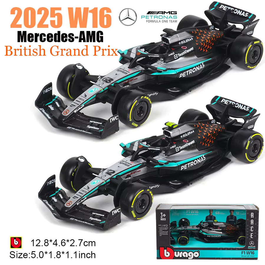 Bburago Mercedes-AMG F1 Team Formel-1-Modellauto, 1:43, ab 3 Jahren - Bild 2