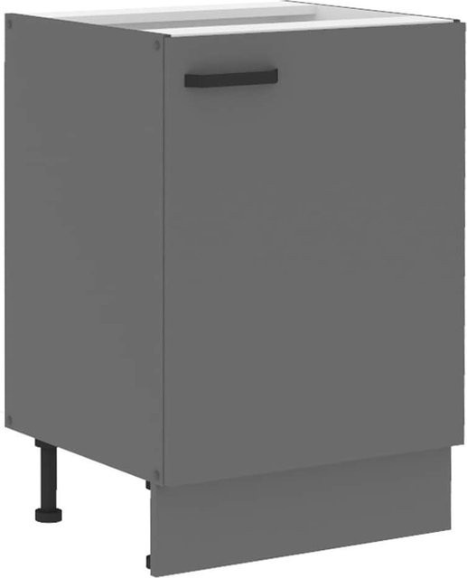 Unterschrank NESSA Küchenzeile in Anthrazit mit Einlegboden und Scharniertüren, Breite: 60 cm - Bild 1