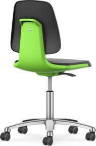 Bimos Arbeitsdrehstuhl Labsit mit Skintec-Polster und Rollen, grün, B: 45 cm, T: 42 cm, H: 45 - 65 cm - Bild 1
