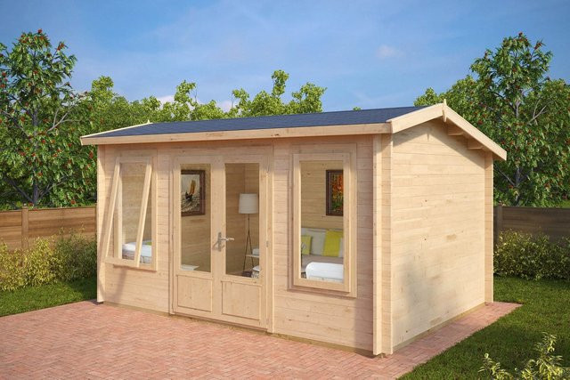 Gartenbüro Eva aus Holz als luxuriöses Gartenhaus mit 12 m² Grundfläche - Bild 1