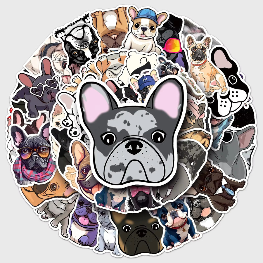 GOGOTU Cartoon-Aufkleber Französische Bulldogge, 50 Stück - Bild 4