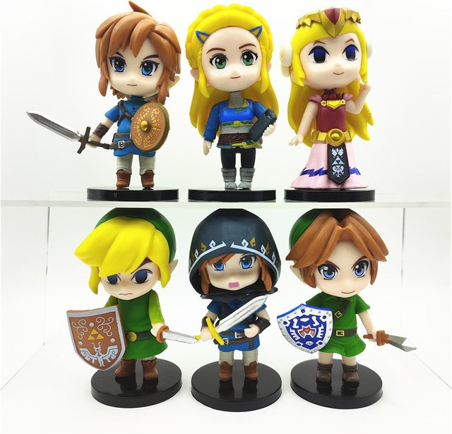 Bandai The Legend of Zelda Link Actionfiguren, 6-teiliges Set, 10cm - Bild 1