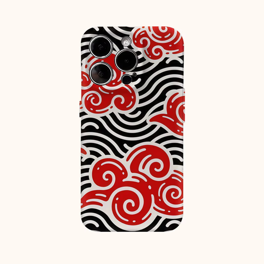 Oriental Cloud Wave Handyhülle für iPhone 17 Pro Max Plus 16 15 14 13 12 11 in Multicolour mit doppelschichtiger Rückseite - Bild 2