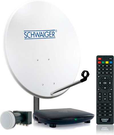 Schwaiger SAT-Anlage HDTV mit Quad LNB, weiß, Durchmesser: 80 cm - Bild 1