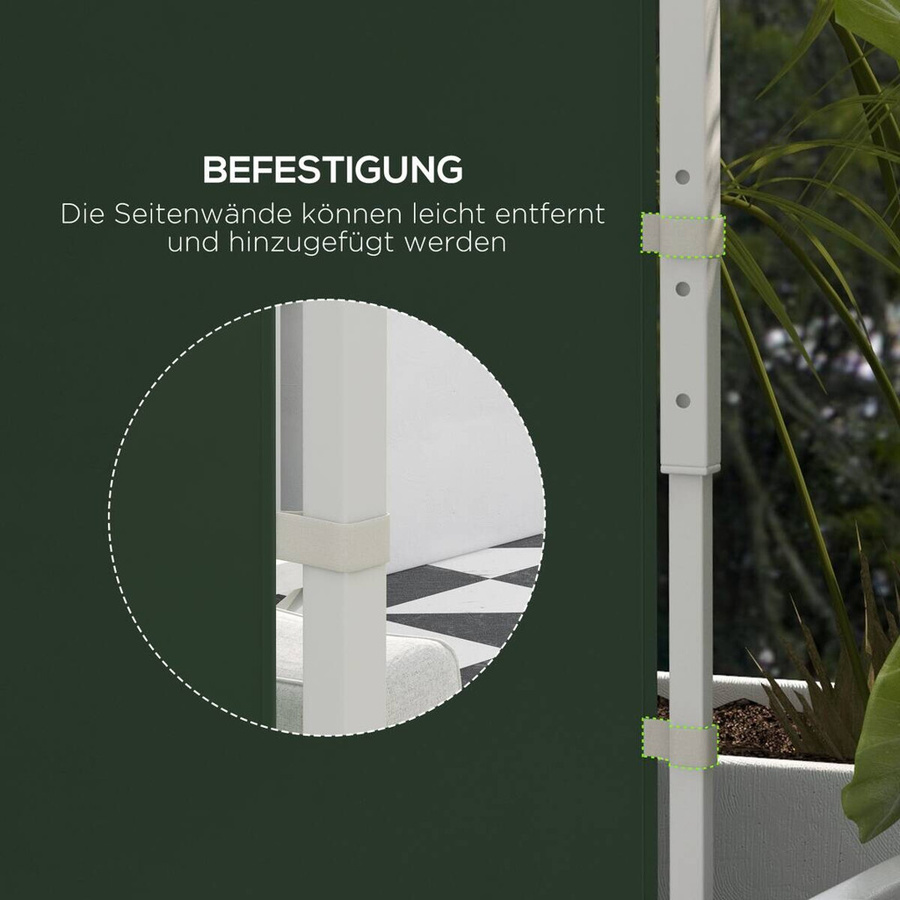 Outsunny Pavillon-Seitenteile aus Polyester in Grün, B: 295 cm, H: 195 cm, T: 0,01 cm - Bild 3