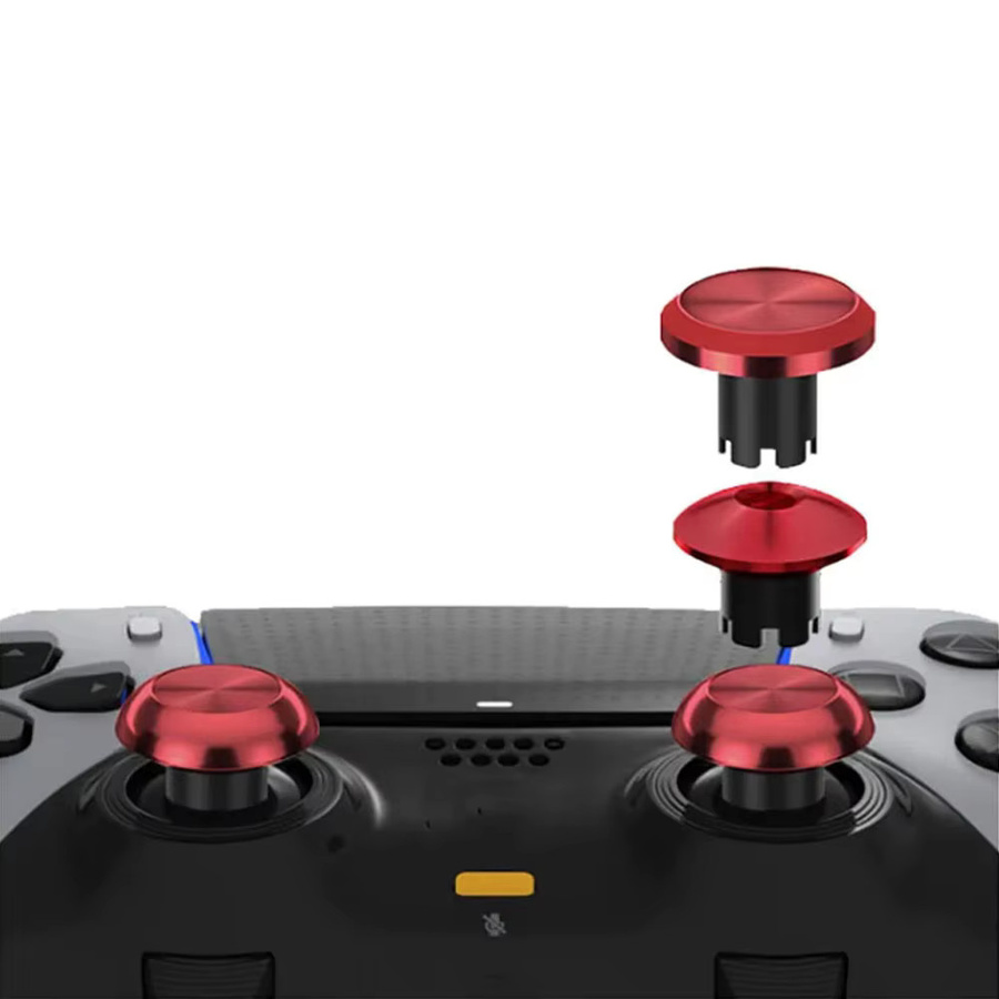 XOXNXEX Metall Thumbsticks und Ersatzteile Set für PS5 Edge Controller in Silber und Rot - Bild 1