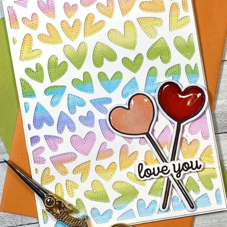 Winterzwerge Stanzformen und Stempel Set mit Heißluftballon und geschlossenen Buchstaben für DIY Scrapbooking und Kartenherstellung, Multicolor - Bild 2