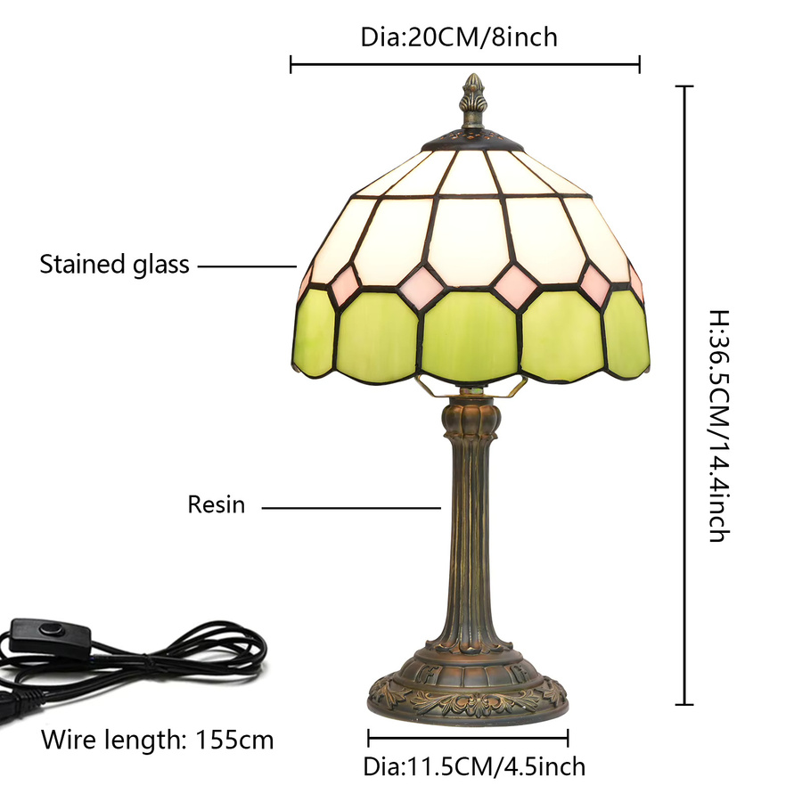 Moderne minimalistische Tischlampe aus Buntglas und Metall in Multicolour, Höhe: 20,3 cm - Bild 2