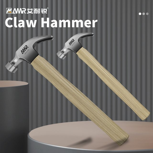 AMR Multifunktionaler Klauenhammer mit Holzgriff in Silber - Bild 1